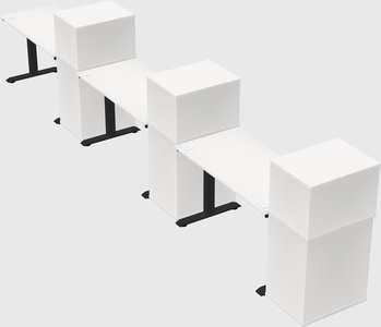Height-adjustable desk - grade 3 w/cabinet