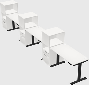 Height-adjustable desk - grade 3 w/cabinet