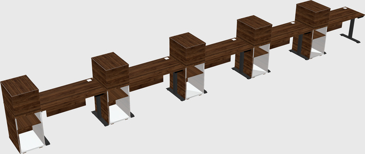 Height-adjustable desk - grade 3 w/cabinet