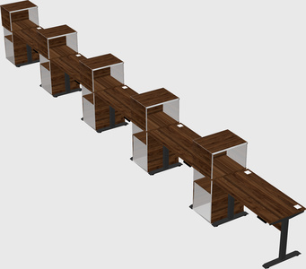 Height-adjustable desk - grade 3 w/cabinet