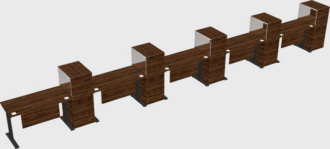 Height-adjustable desk - grade 3 w/cabinet