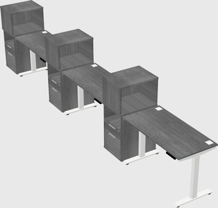Height-adjustable desk - grade 3 w/cabinet
