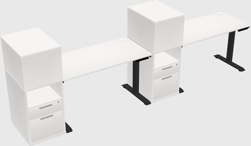 Height-adjustable desk - grade 3 w/cabinet