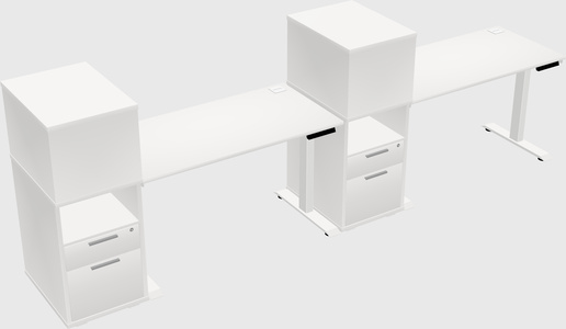 Height-adjustable desk - grade 3 w/cabinet