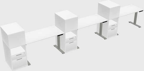Height-adjustable desk - grade 3 w/cabinet