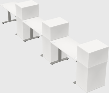 Height-adjustable desk - grade 3 w/cabinet