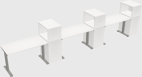 Height-adjustable desk - grade 3 w/cabinet