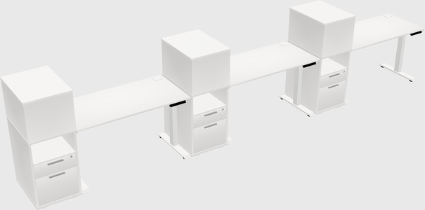 Height-adjustable desk - grade 3 w/cabinet