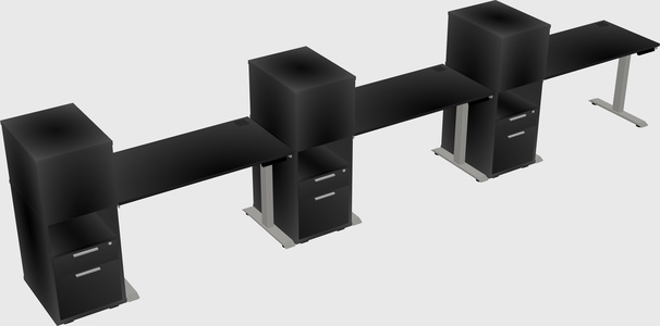 Height-adjustable desk - grade 3 w/cabinet