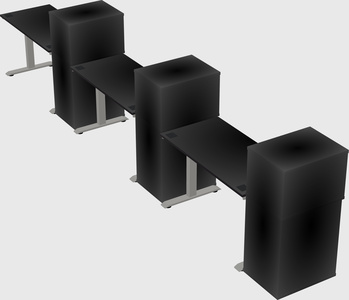 Height-adjustable desk - grade 3 w/cabinet