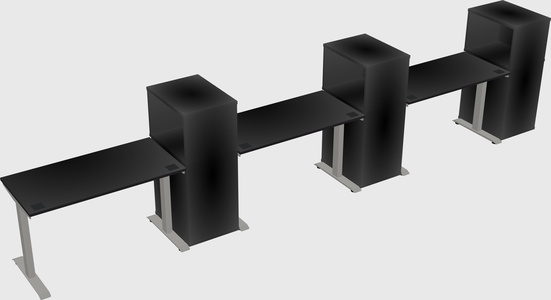 Height-adjustable desk - grade 3 w/cabinet