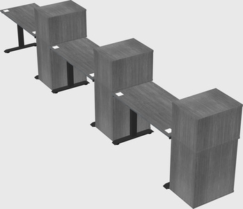 Height-adjustable desk - grade 3 w/cabinet