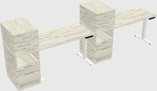 Height-adjustable desk - grade 3 w/cabinet