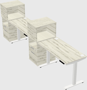 Height-adjustable desk - grade 3 w/cabinet