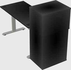 Height-adjustable desk - grade 3 w/cabinet