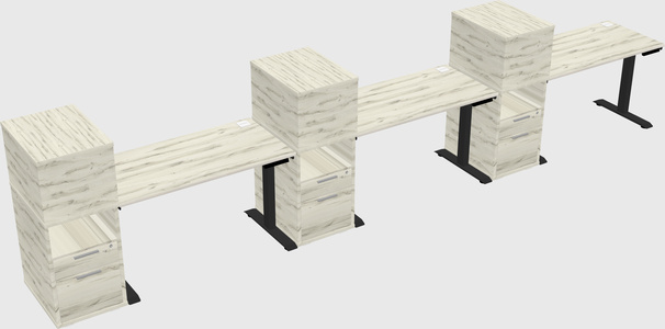 Height-adjustable desk - grade 3 w/cabinet