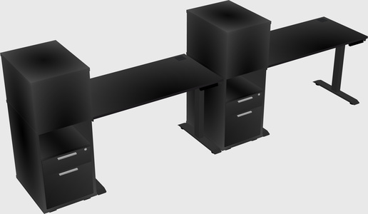Height-adjustable desk - grade 3 w/cabinet