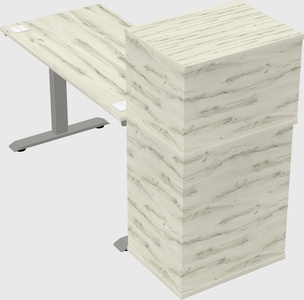 Height-adjustable desk - grade 3 w/cabinet