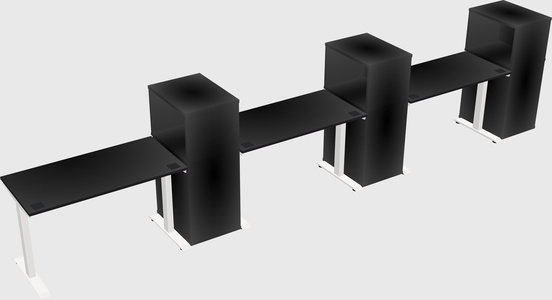 Height-adjustable desk - grade 3 w/cabinet