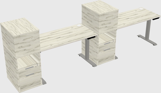 Height-adjustable desk - grade 3 w/cabinet