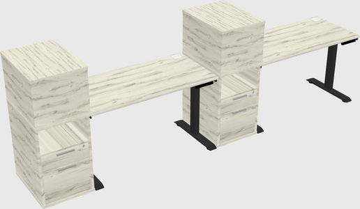 Height-adjustable desk - grade 3 w/cabinet