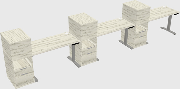 Height-adjustable desk - grade 3 w/cabinet