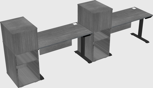 Height-adjustable desk - grade 3 w/cabinet