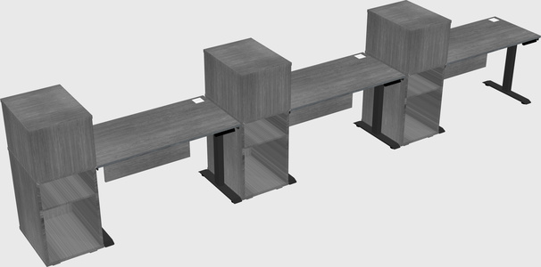 Height-adjustable desk - grade 3 w/cabinet