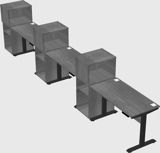 Height-adjustable desk - grade 3 w/cabinet