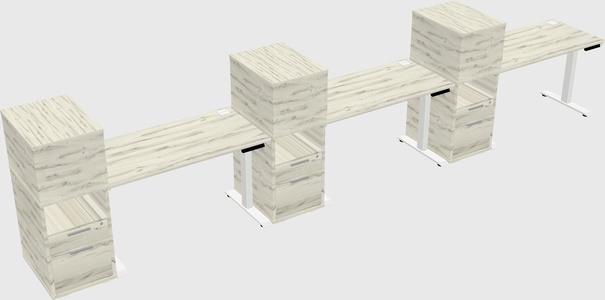 Height-adjustable desk - grade 3 w/cabinet