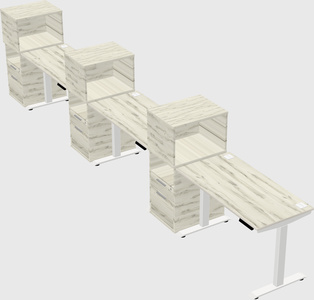 Height-adjustable desk - grade 3 w/cabinet