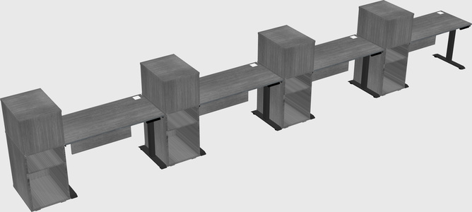 Height-adjustable desk - grade 3 w/cabinet