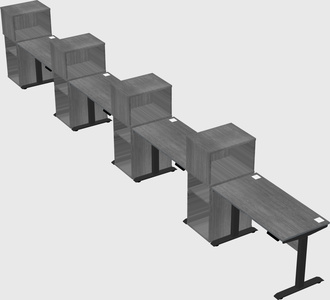 Height-adjustable desk - grade 3 w/cabinet