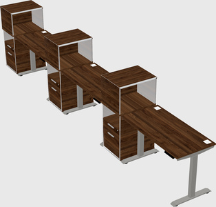 Height-adjustable desk - grade 3 w/cabinet