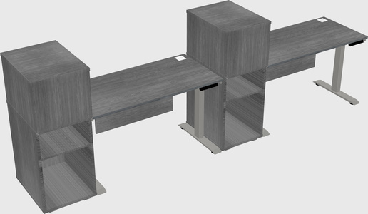 Height-adjustable desk - grade 3 w/cabinet
