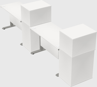 Height-adjustable desk - grade 3 w/cabinet