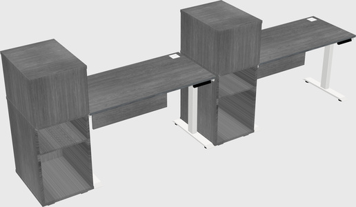 Height-adjustable desk - grade 3 w/cabinet