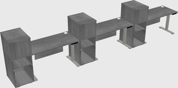 Height-adjustable desk - grade 3 w/cabinet