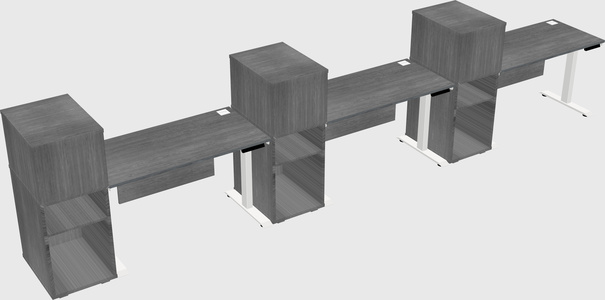 Height-adjustable desk - grade 3 w/cabinet