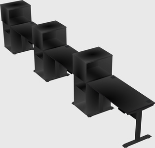 Height-adjustable desk - grade 3 w/cabinet