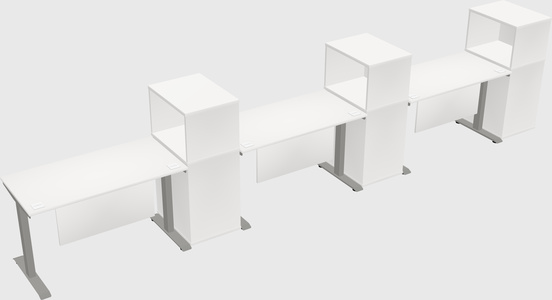 Height-adjustable desk - grade 3 w/cabinet