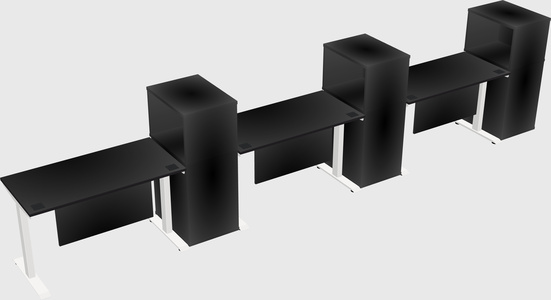 Height-adjustable desk - grade 3 w/cabinet