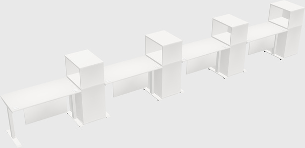 Height-adjustable desk - grade 3 w/cabinet