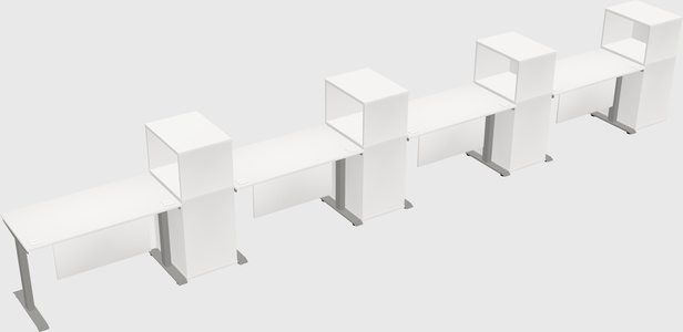 Height-adjustable desk - grade 3 w/cabinet