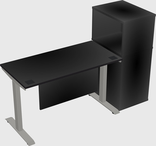 Height-adjustable desk - grade 3 w/cabinet