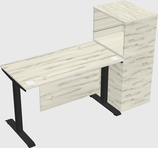Height-adjustable desk - grade 3 w/cabinet