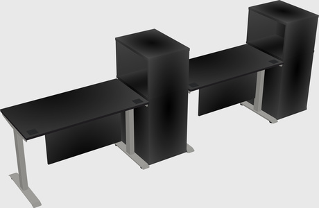 Height-adjustable desk - grade 3 w/cabinet