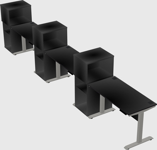 Height-adjustable desk - grade 3 w/cabinet