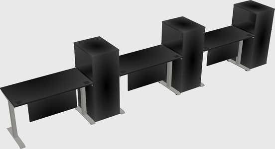 Height-adjustable desk - grade 3 w/cabinet