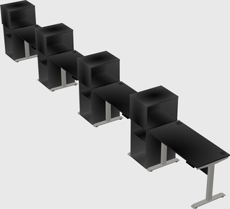 Height-adjustable desk - grade 3 w/cabinet